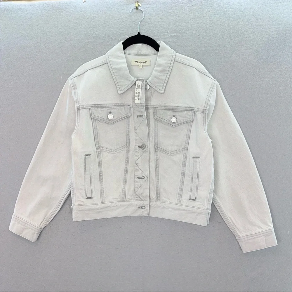 Madewell - NWT Women’s The Trucker crop jean jacket Glenrich wash denim size XS - Picture 4 of 9